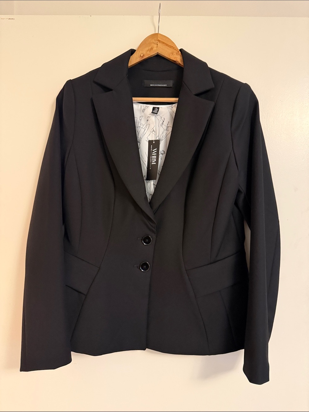 WHBM Women's Black Tailored Two-Button Blazer